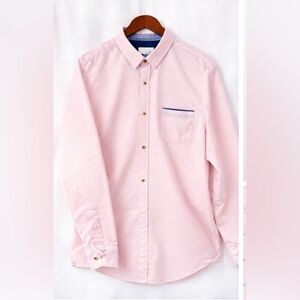 Craft + Flow Men’s XL Button-Down Shirt Pink with Blue Accents Size XL
